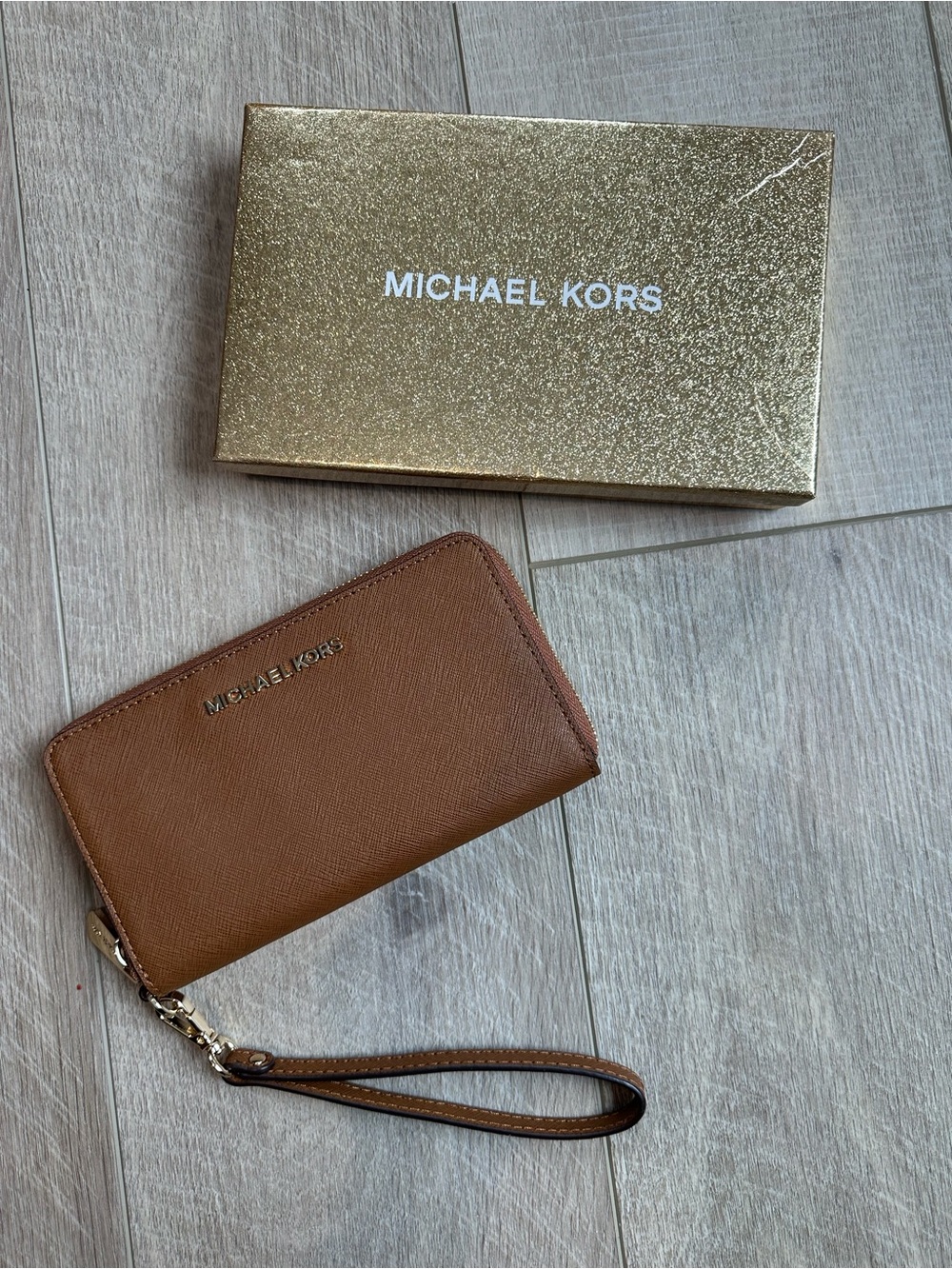 Michael Kors Brown Leather Wallet/Wristlet